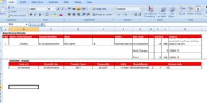 SBI NEFT Form in Excel Format