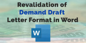 Revalidation of Demand Draft Letter Format in Word